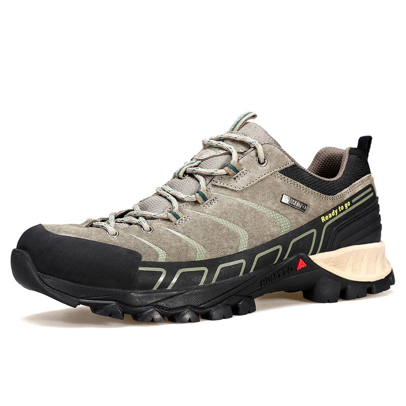 HUMTTO Hiking Shoes Mens Luxury Designer Climbing Trekking Sneakers for Men Genuine Leather Outdoor Sports Safety Work Man Boots