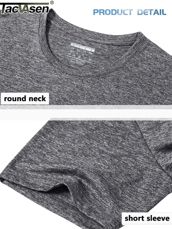 TACVASEN Summer Running T-shirts Men‘s T-shirts Athlete Sports Gym Fitness Workout Casual Shirts Quick Dry Basketball Base Layer