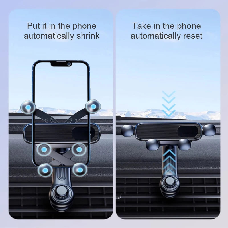 SEAMETAL Universal Car Phone Holder 4-Joint Air Vent Clip Phone Mount Stable Hook Cellphone Stand for 4.7-7 inch Mobile Phone