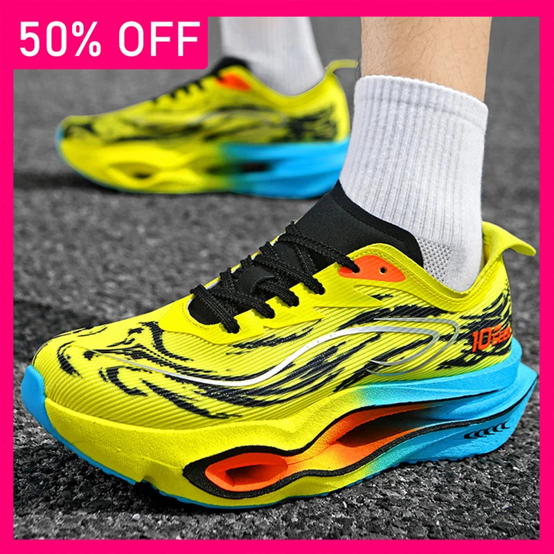Unisex Sports Shoes Shock-absorbing Anti Slip Rebound Soft Sole Professional Running Shoes Outdoor Lightweight Training Shoes