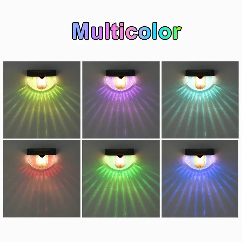 Solar Powered Outdoor Lights IP44 Waterproof Garden Decorative Solar Fence Lamp for Porch Yard Garden Fence Path