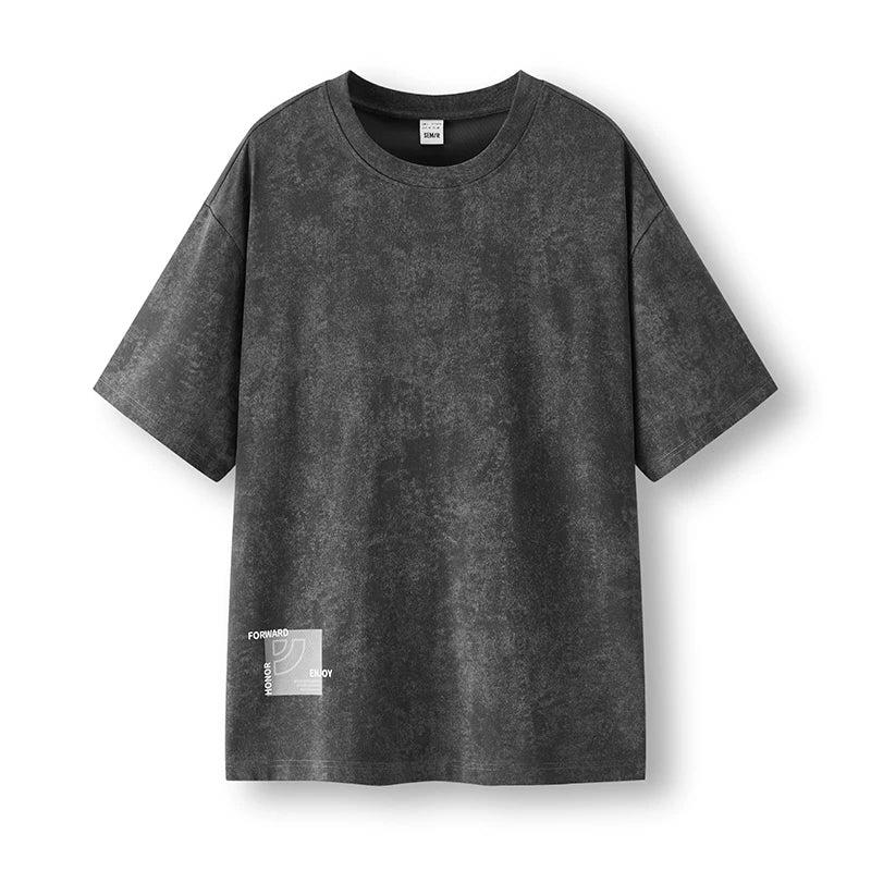 Semir Mens Tshirt 2026 Denim Like Batik Printed Knitted Loose Crew Neck Casual Fashion Soft Comfortable Tops