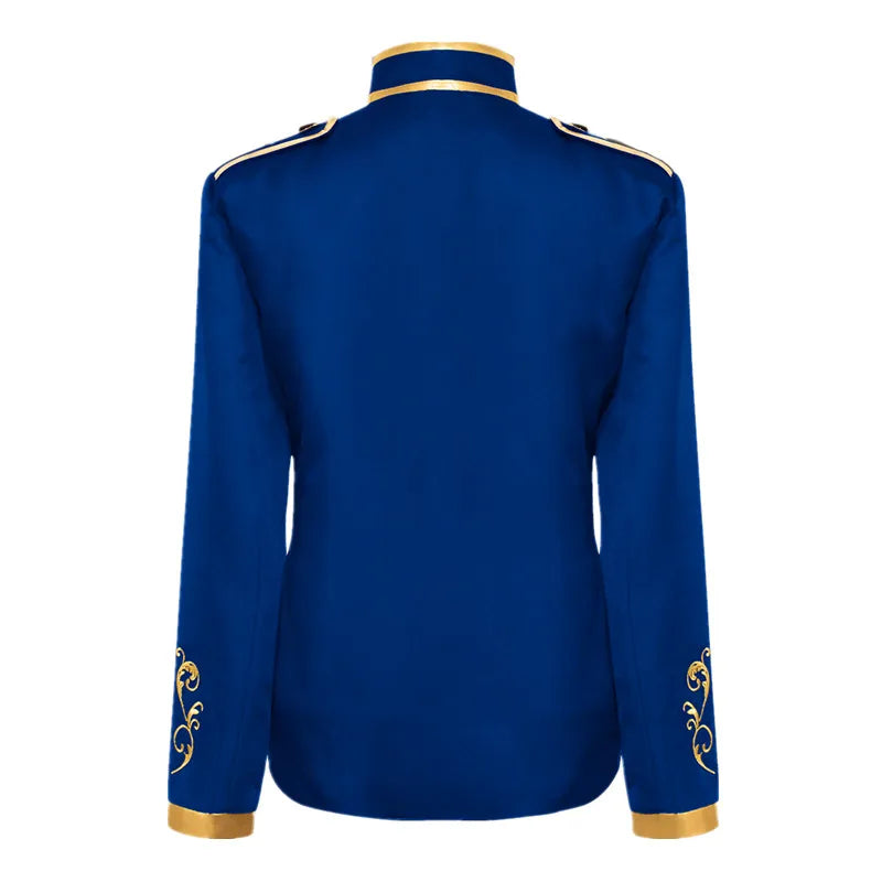 2026 New Halloween Men's Fashion Jacket, Blue Court Prince Embroidered Coat, Red Black White Purple Green Available Jackets