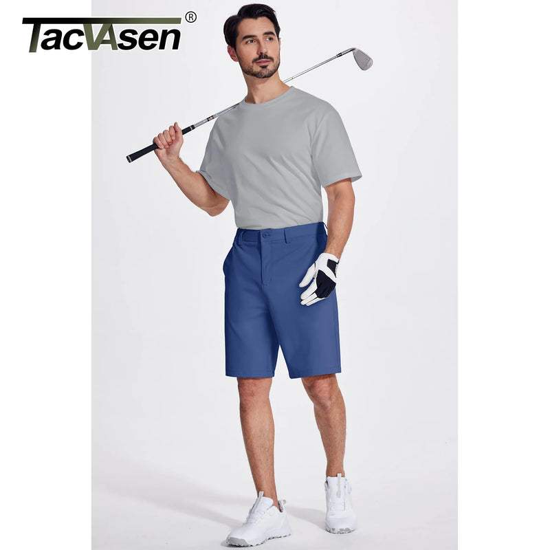TACVASEN Golf Quick Dry Shorts Men Stretch Lighyweight Dress Work Casual Shorts with 4 Pockets Flat Front Hiking Shorts 9 Inch