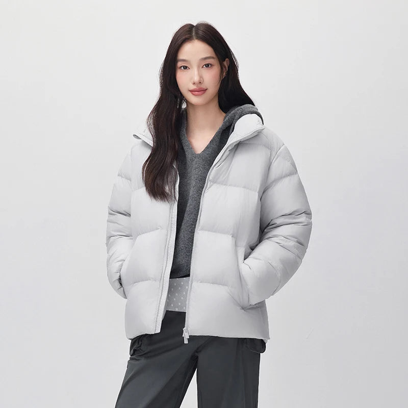 Semir Men Down Jacket Windproof Water Repellent Stand Collar Solid Color Lightweight 2026 New Winter Daily Wear