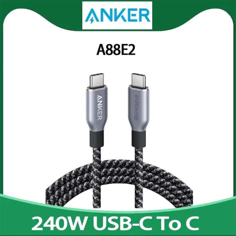 ខ្សែ Anker Prime USB C ទៅ USB C, ខ្សែ USB C សាកលឿន 240W ប្រវែង 6 ហ្វីត ធ្វើពីនីឡុងកែច្នៃ មានភាពធន់ពត់បាន 100 ឆ្នាំ