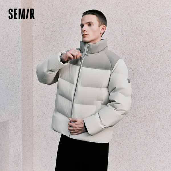 អាវក្រៅ Semir សម្រាប់បុរសនិងស្ត្រី កអាវខ្ពស់បែប Loft Down សម្រាប់ឈរ ពាក់ក្តៅ ការពារទឹក ការពារខ្យល់ ធន់នឹងស្នាមប្រឡាក់ ឆ្នាំ២០២៦