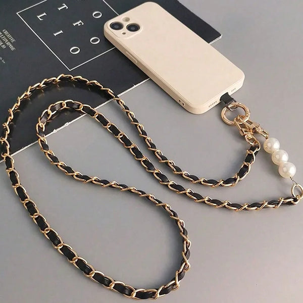 1pc Universal Phone Lanyards Designed with long rope And Shoulder Strap,Specifically Made for Women,Featuring Pearl Pickup Chain
