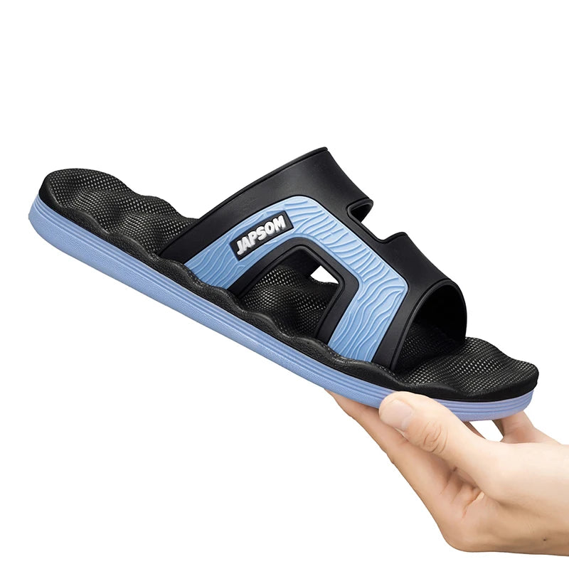 Mens Indoor Flat Slippers Slides Lightweight Home Shoes House Room Footwear Slide Slipper Comfortable PVC Upper EVA Soles