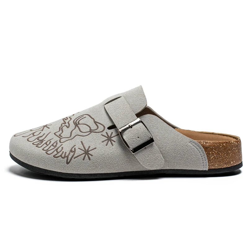Men's Mules Casual Slippers Summer new Breathable lightweight outdoor walking shoes fashion youth comfort non slip semi slippers