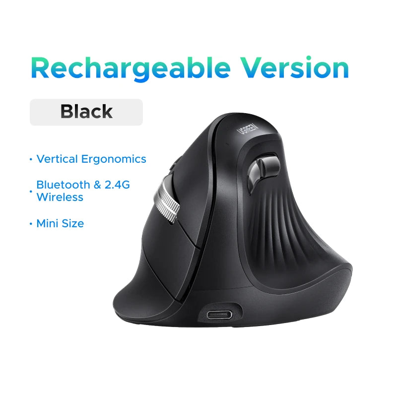 UGREEN Vertical Mouse Ergonomic Wireless Bluetooth5.0 2.4G  4000DPI Small Hand Size  for MacBook Tablet Laptops Computer