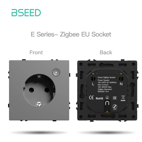 ប៊ូតុងប្តូរ BSEED Zigbee 1/2/3/4Gang ម៉ូឌុលប្តូរភ្លើងឆ្លាតវៃ DIY ផ្នែកស៊ុមប្លាស្ទិក រន្ធឆ្លាតវៃ Tuya Smart Life