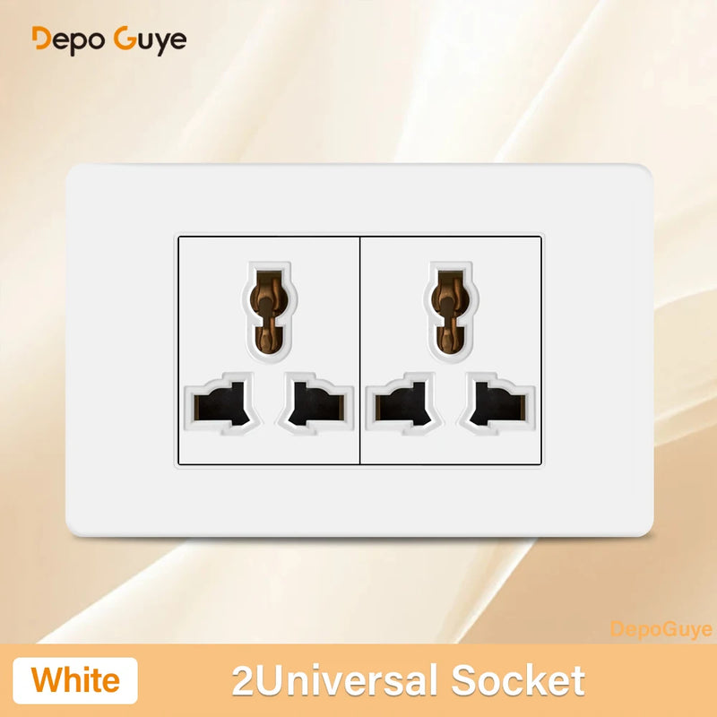 Italy Chile Mexico USB Smart Type-c 20W Fast Charging Wall Outlet plug,Brazil Electric Light Switch Panel Universal usb c Socket
