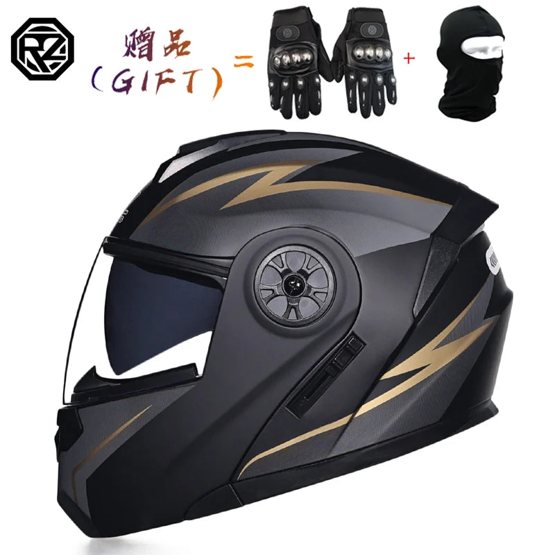 ORZ Latest DOT Approved Safety Modular Flip Motorcycle Helmet Racing Dual Lens Helmet Interior Visor