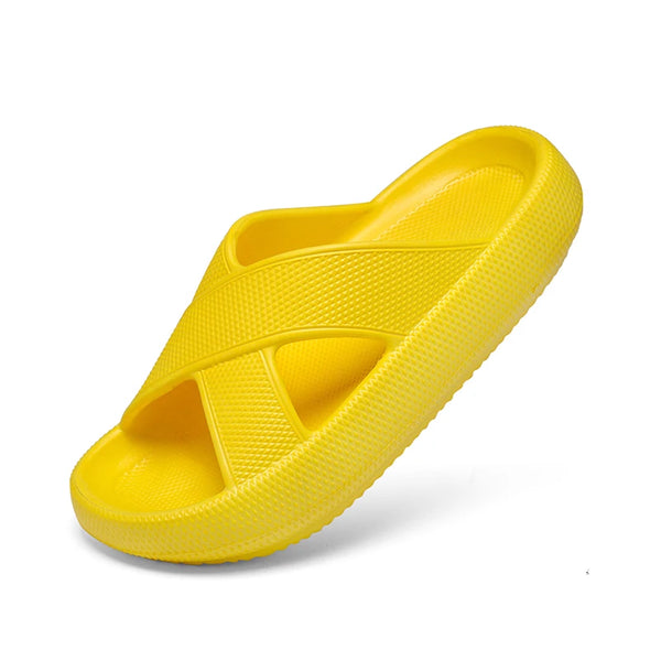 Summer Unisex Thick Soles Platform Slippers EVA Soft Comfortable Slides Slippers Anti Slip Lightweight