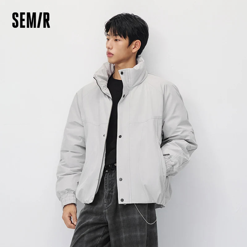 Semir Men Down Jacket 80 Percent Down Fill Raglan Sleeve Stand Collar Oversized Fit Modern Style 2026 New Winter Daily Wear
