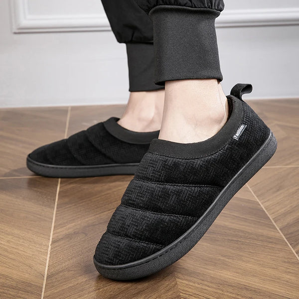 Men Big Size 46 47 Winter Slippers Plush Home Cotton Shoes Indoor Warm Shoes Room House Shoes Unisex Cheap