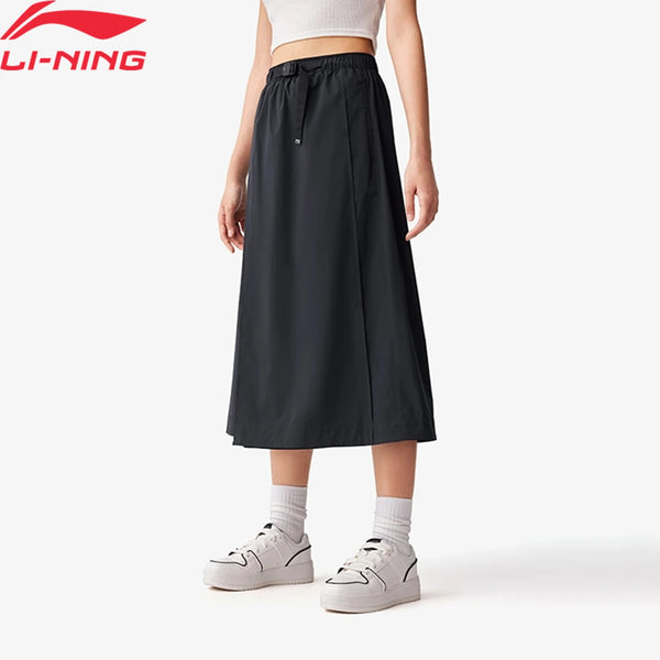រ៉ូបកីឡាសម្រាប់នារី Li-Ning ធ្វើពីសរសៃ Polyester រលុង ងាយស្រួលដកដង្ហើម សំពត់វែងទាន់សម័យ អាចលៃតម្រូវបាន ASKV252