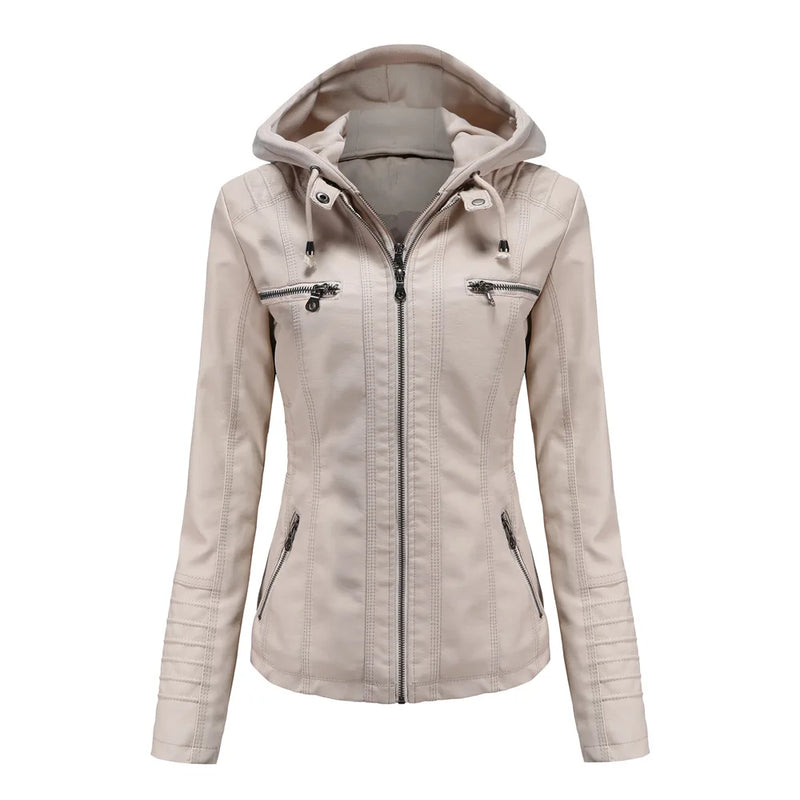 2026 New Women Autumn Faux Leather Jackets Coats, Women Black PU Motorcycle Leather Clothes for Women Jacket Coat XS-7XL