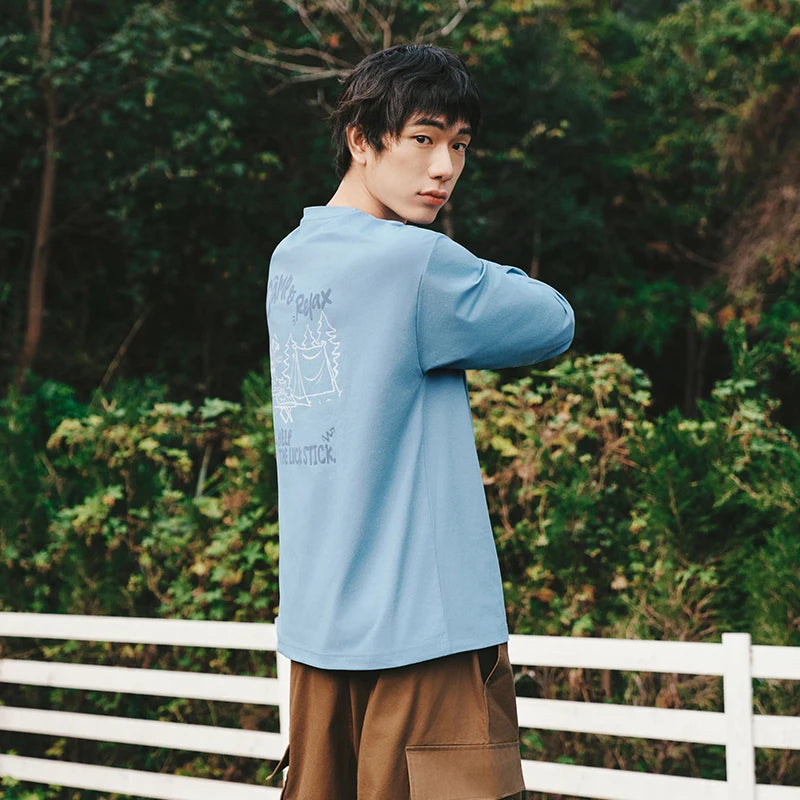 Semir Quick Dry Tshirt Men 2026 Spring Pattern Crew Neck Slightly Loose Letter Print Casual Versatile Basic Inner Layer Top