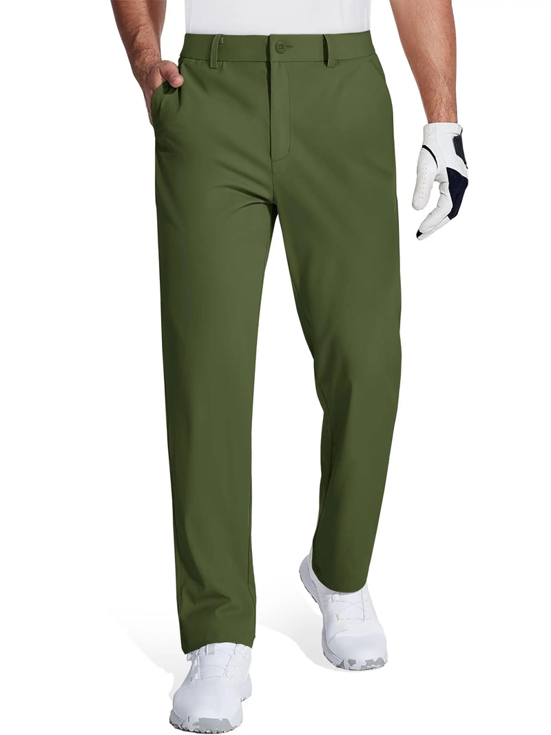 TACVASEN Mens Golf Stretch Dress Pants Staight Leg Quick Dry Water Resistant Lightweight Flat Front Work Pants Moisture Wicking