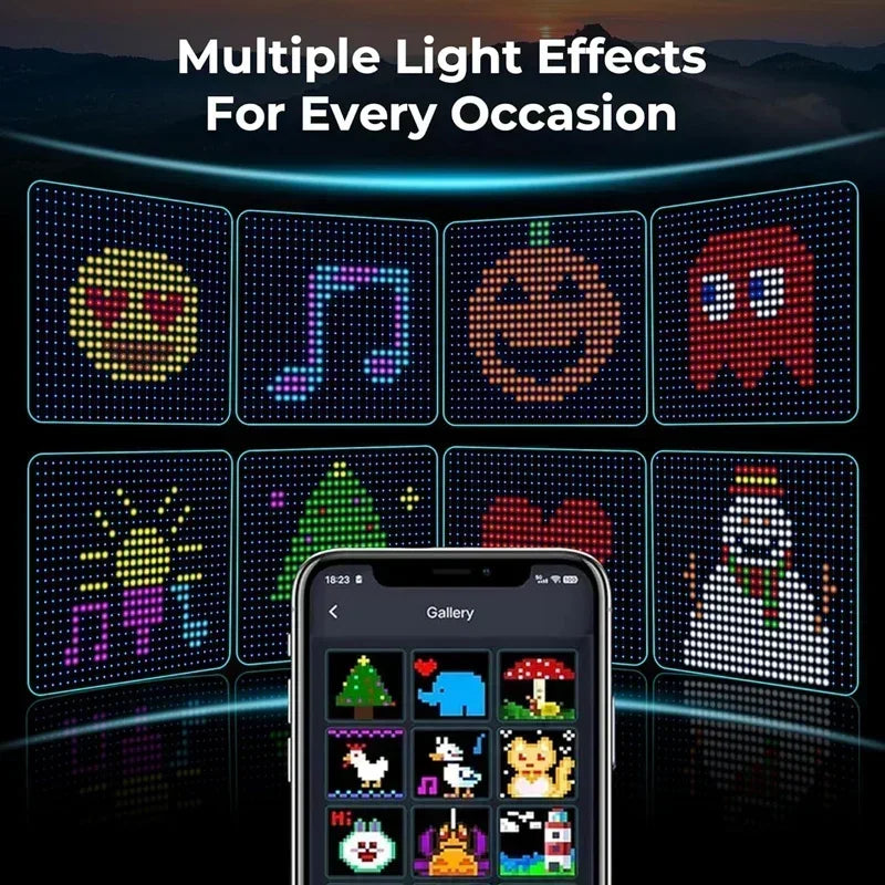 Smart LED Curtain Light APP Control RGB Dimmable DIY Pattern Music Ambient Lighting for Home Holiday Party Christmas Decor