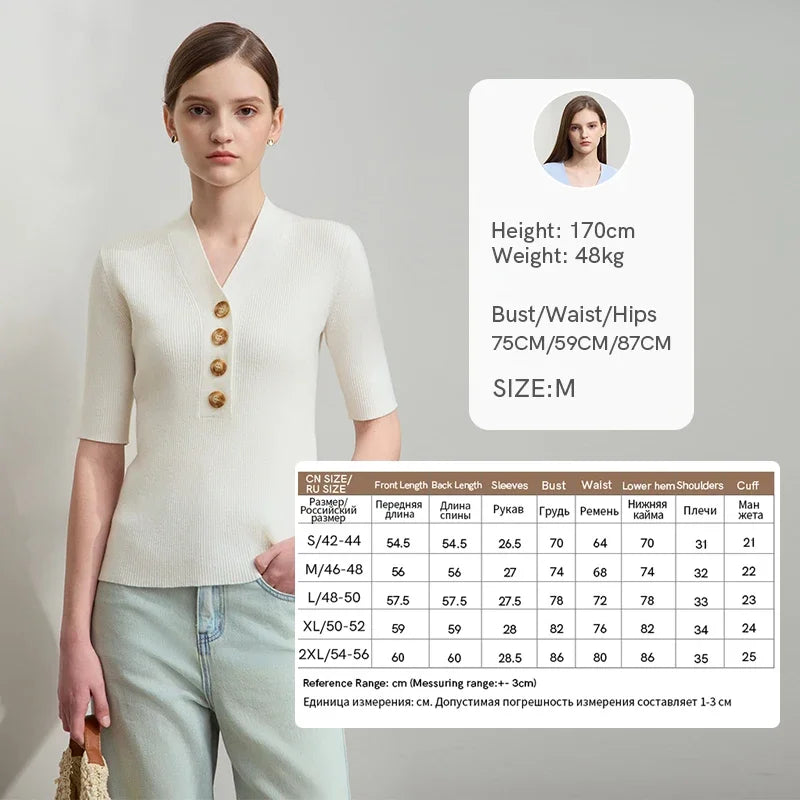 អាវយឺតប៉ាក់ AMII Minimalist សម្រាប់ស្ត្រី រដូវស្លឹកឈើជ្រុះឆ្នាំ ២០២៦ រចនាប័ទ្ម New England សម្រាប់ធ្វើដំណើរ ក V ស្លីមស្តើង អាវប៉ាក់ ១២៥២១០៨៦