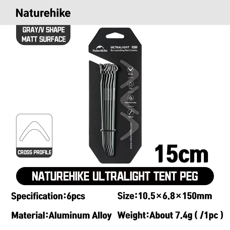 Naturehike 2026 NewHiking Tent Lightweight Tent Pegs for Outdoor Hiking and Camping Durable&Stable Compatible with All Tents