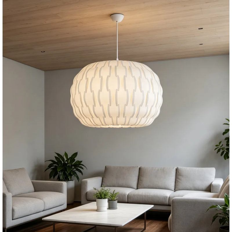 JOYINLED ចង្កៀងព្យួរបែបទំនើប DIY ផ្គុំរូប គម្របចង្កៀងព្យួរពណ៌ស ៤០ សង់ទីម៉ែត្រ ព្យួរចង្កៀងព្យួរ គ្រឿងបំភ្លឺព្យួរ