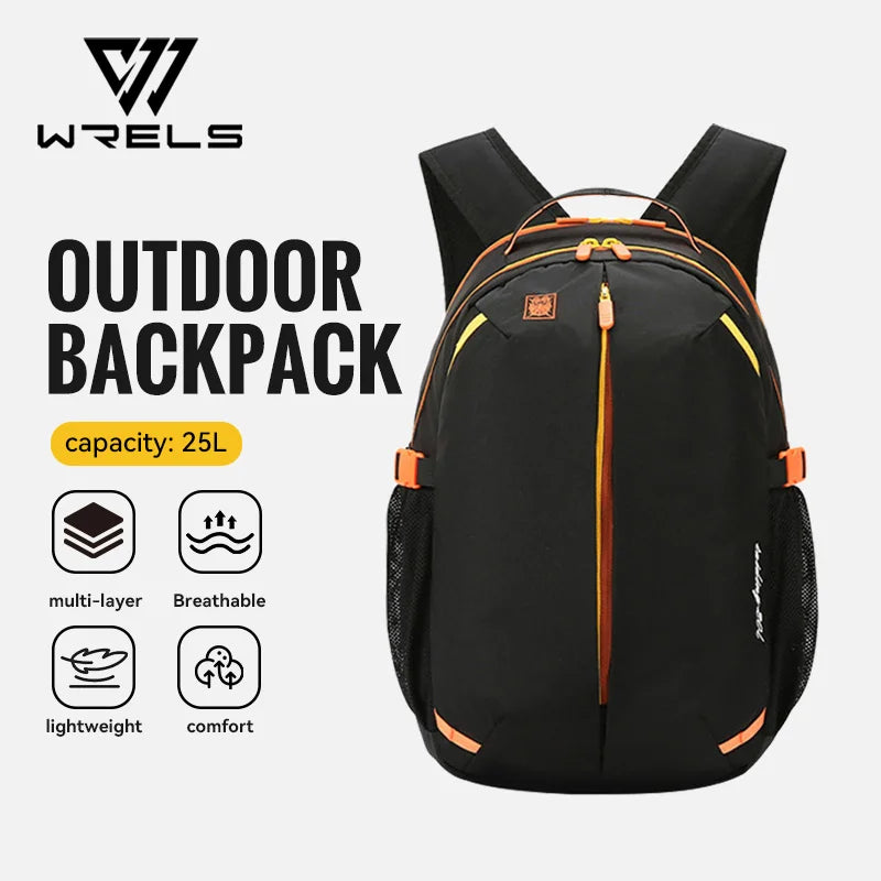 WRELS Outdoor Backpack Lightweight Breathable Schoolbag Waterproof Multi-role Backpack Large Capacity Outdoor Climb Hiking Bag