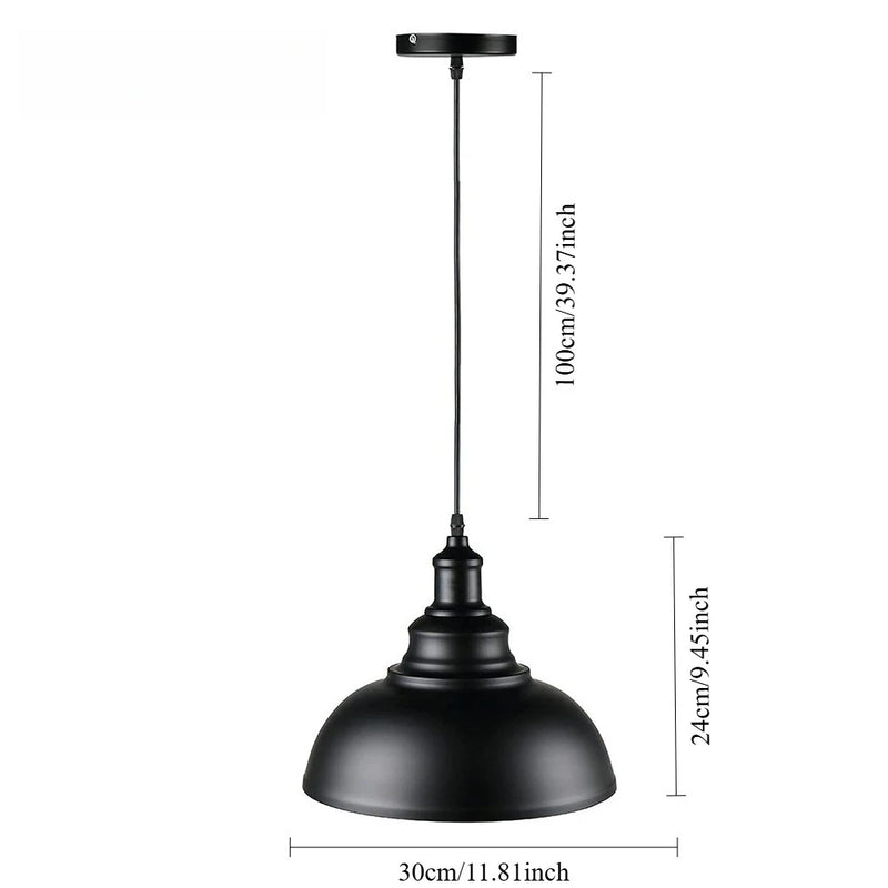 JOYINLED Retro Black Pendant Light Industrial Hanging Lights Metal Barn Farmhouse Kitchen Lighting E27 Ceiling Mount Fixture