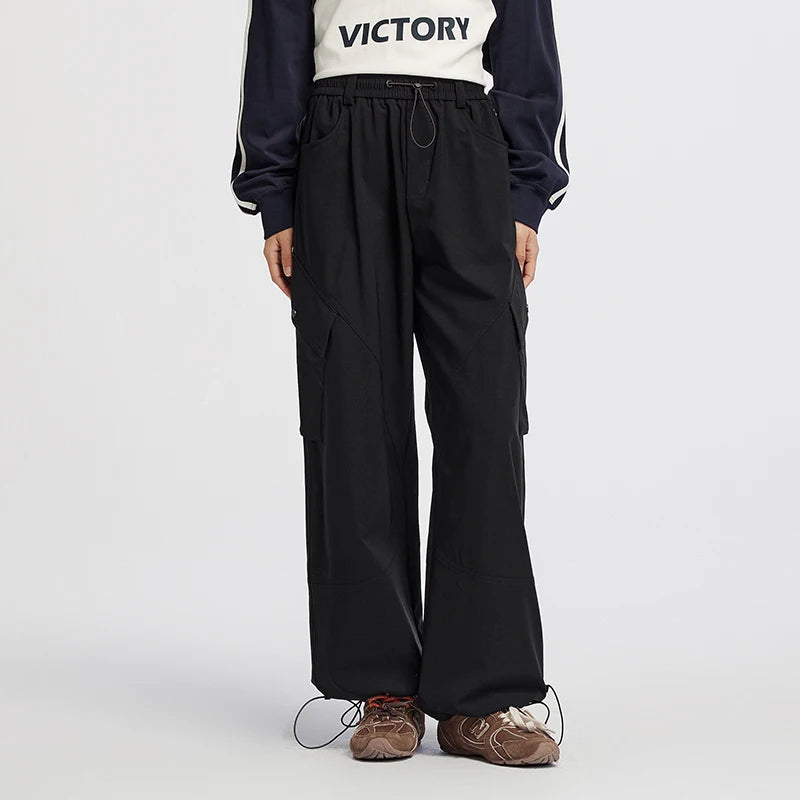 Semir Women Pants Solid Drawstring Wide Leg Split Detail Long Leg Look 2026 Autumn Cargo Style Outdoor Casual Trousers