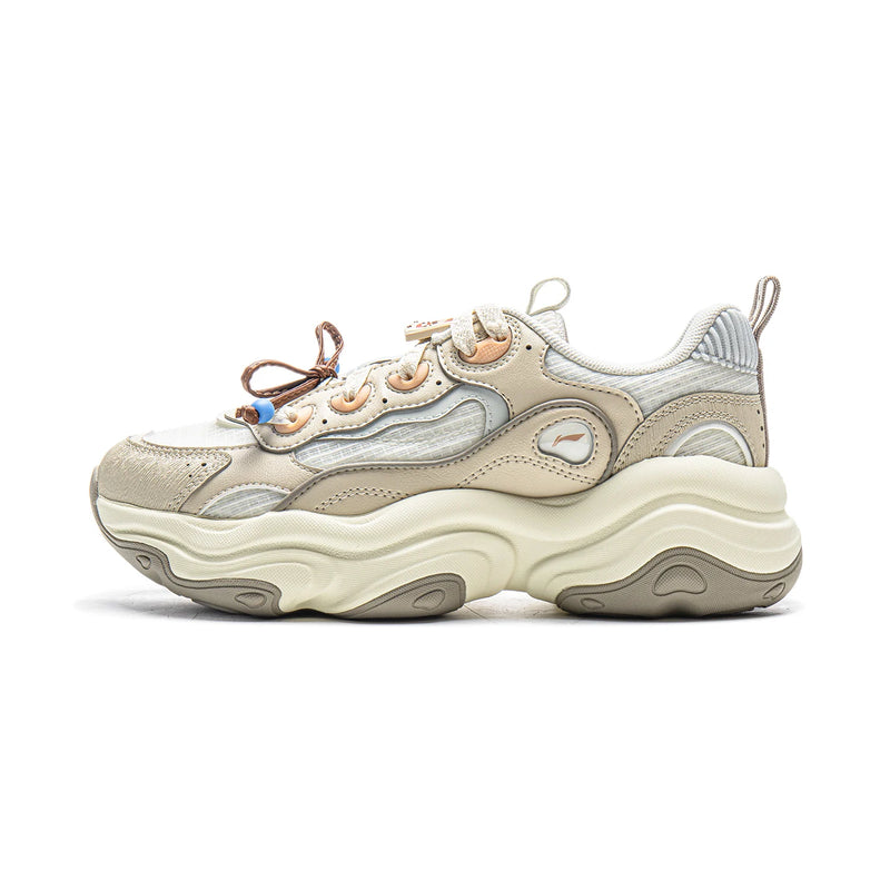 ស្បែកជើង Li-Ning ស្ត្រី MIA របៀបរស់នៅ ពាក់បាន ឆ្លុះបញ្ចាំង បែប Retro ស្បែកជើងកីឡា កែងក្រាស់ LiNing ស្បែកជើងប៉ាតាធម្មតា AGCV276