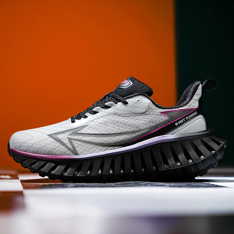 Mens Running Shoes Summer New Breathable Professional Marathon Training Sneakers Cushioning Flat Tennis Shoes for Man