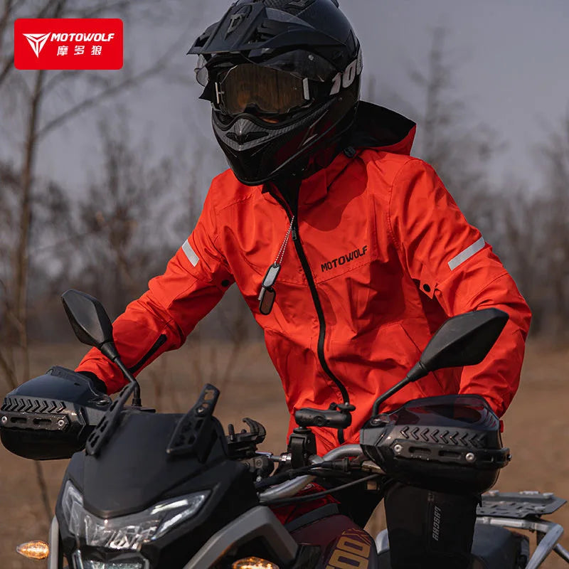 អាវជិះម៉ូតូ Motowolf សម្រាប់បុរស ឈុតជិះលេងក្រៅផ្ទះមានផាសុកភាព អាវការពារខ្យល់ រួមជាមួយសម្ភារៈការពារ CE