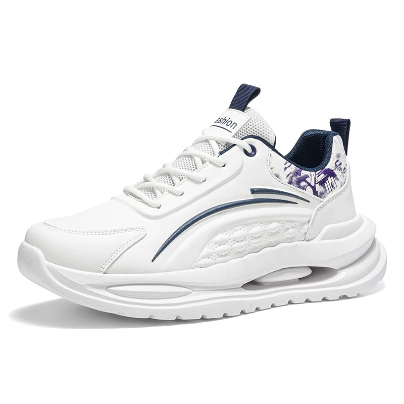 Men's casual lightweight sneakers Four seasons new breathable soft-sole outdoor racing running shoes student speed sports shoes