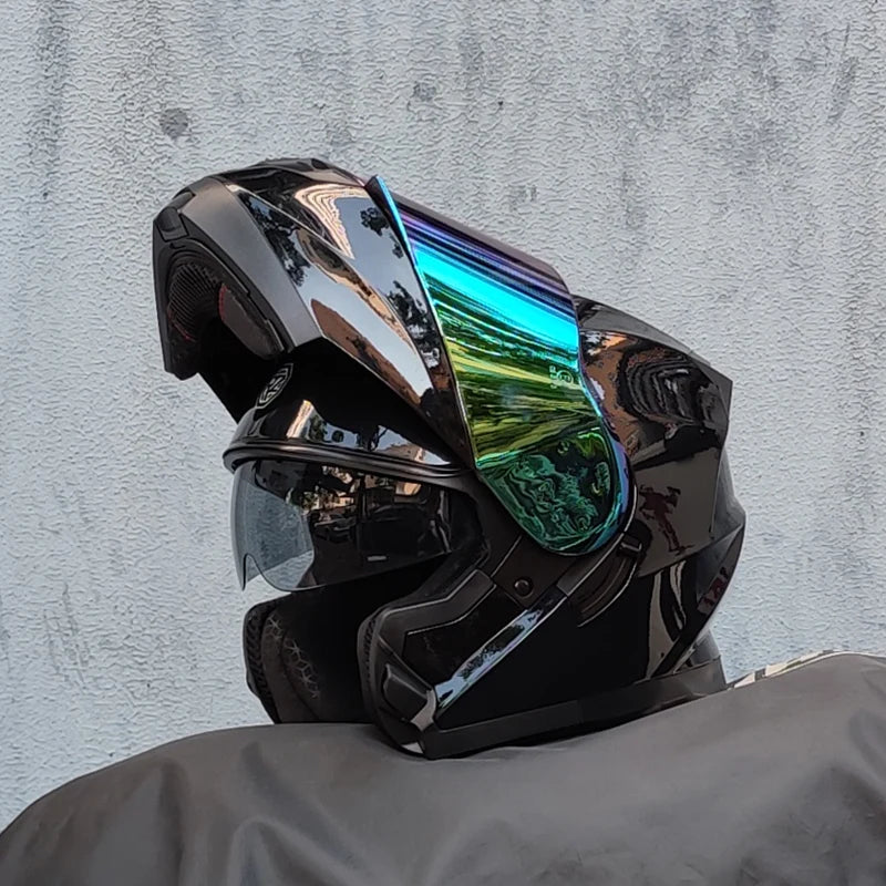 ORZ-162 motorcycle helmet, modular flipped full face helmet, long-distance off-road helmet with built-in sunshade
