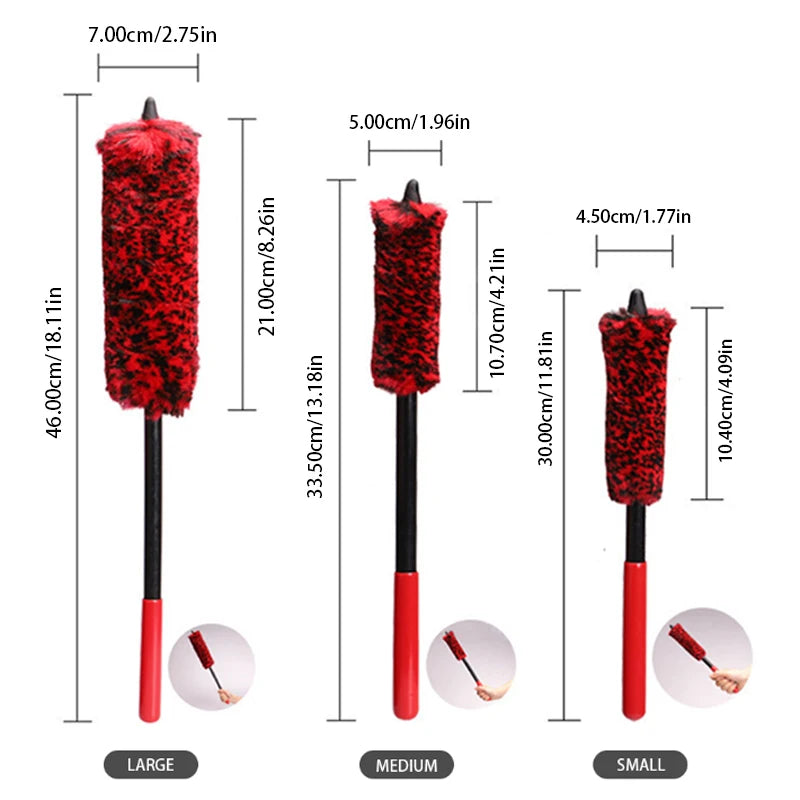 SEAMETAL Auto Wheel Detailing Brush Bendable Wheel Woolies Car Cleaning Tools for Car Rim Tire Wash Accessories
