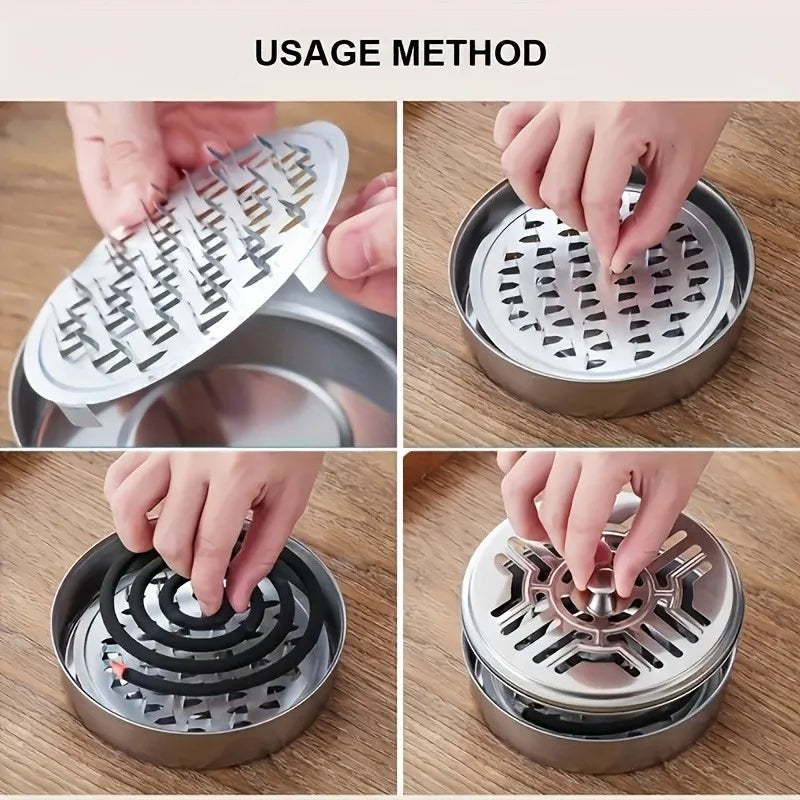 1set Circular Fireproof And Heat,Resistant Mosquito Repellent Incense Rack,Portable,Suitable for Home And Outdoor Camping.