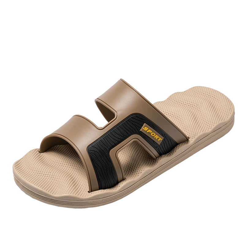 Mens Indoor Flat Slippers Slides Lightweight Home Shoes House Room Footwear Slide Slipper Comfortable PVC Upper EVA Soles
