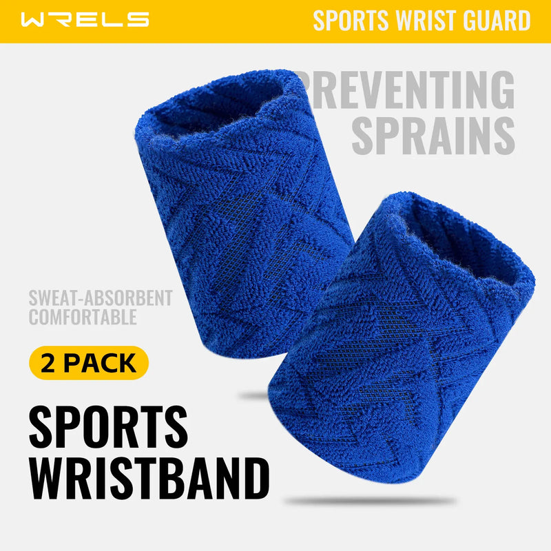 WRELS Sweatbands Wristbands Absorbent Breathable Quick Dry Elastic Soft Tennis Basketball Gym Fitness Training Sports Wrist Band