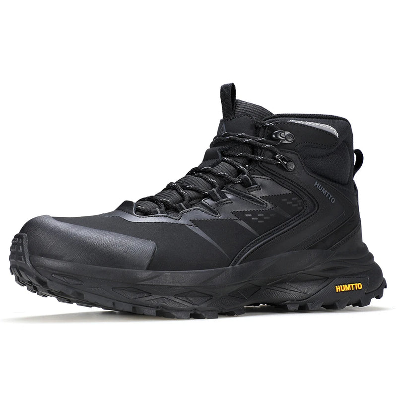 HUMTTO Genuine Leather Hiking Shoe for Men Breathable Outdoor Men's Sports Shoes Non-slip Winter Sneakers Black Trekking Boots