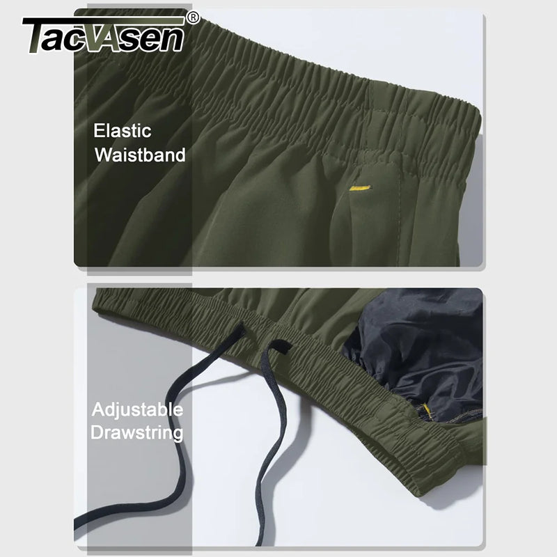 TACVASEN Quick Dry Athletic Shorts with Zipper Pockets Men's Summer Running Shorts Gym Training Workout Fitness Hiking Shorts