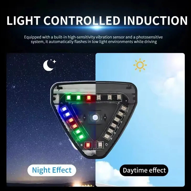 Wireless LED Warning Light Solar Strobe Lights USB Colorful Waterproof Flashing Siganl Lamp Motorcycle Car Motorbike Accessories