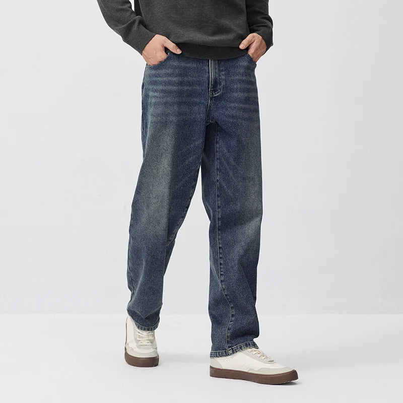 Semir Men Denim Jeans Soft Touch Brushed Fabric Regular Fit Straight Leg 2026 New Winter Daily Wear Urban Casual Style