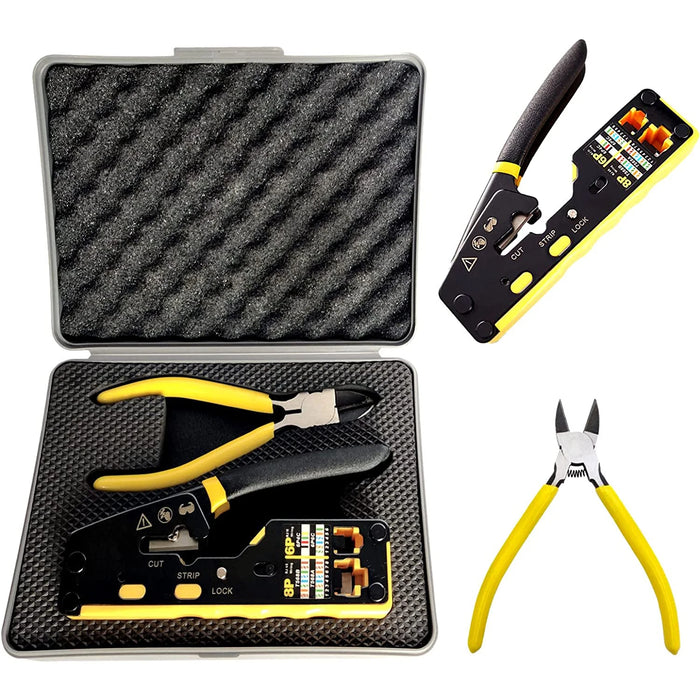 ZoeRax RJ45 Crimping Tool Ethernet Crimper for Cat6 Cat5 Cat5e RJ45 Pass Through Connectors and RJ12 Ends crimper with box 1 CHINA