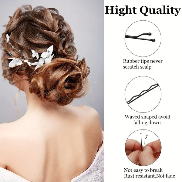 10/20pcs Invisible Wave Bobby Pins,Durable Metal Hair Clips for Women, Simple Solid Color Barrettes with Storage Box.Hairpin