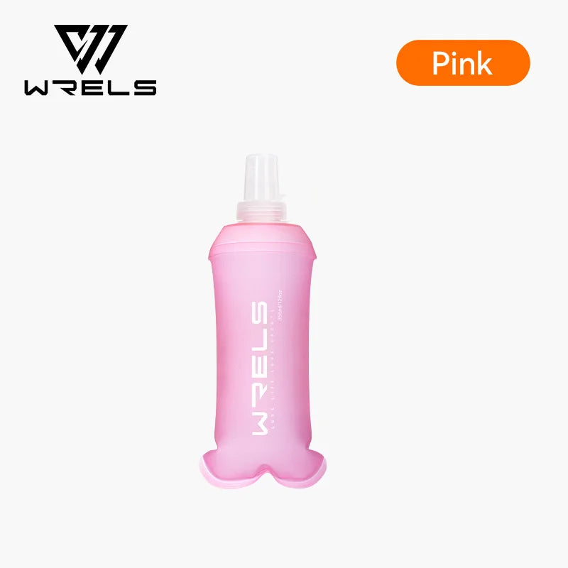 WRELS TPU Soft Folding Water Bottle BPA-Free Collapsible Flask Running Camping Hiking Travel Convenient Lightweight Water Bottle