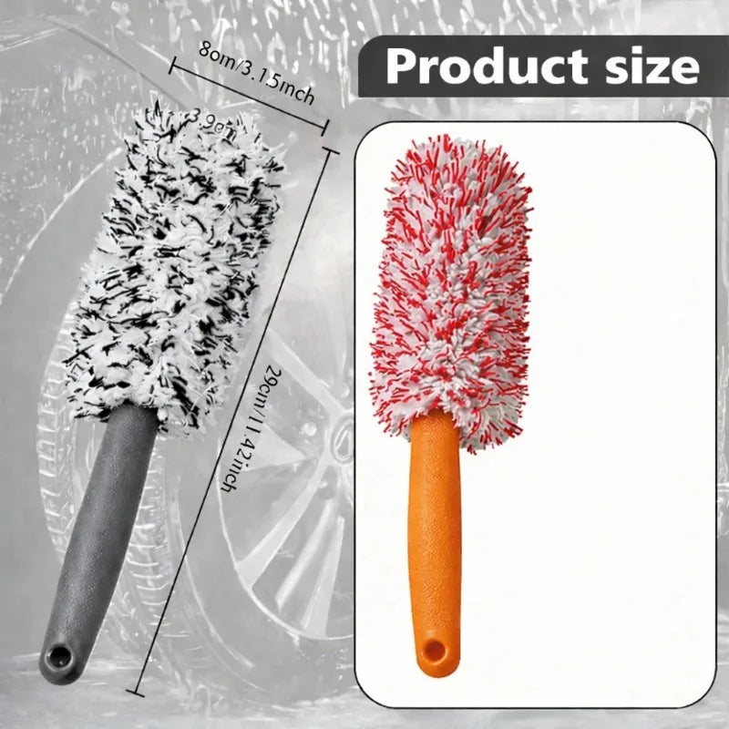 1pc Wheel Cleaning Brush Set, Soft Bristle Car Detailing Tools for Deep Clean, Durable Handle for Car Truck Motorcycle Wheels.