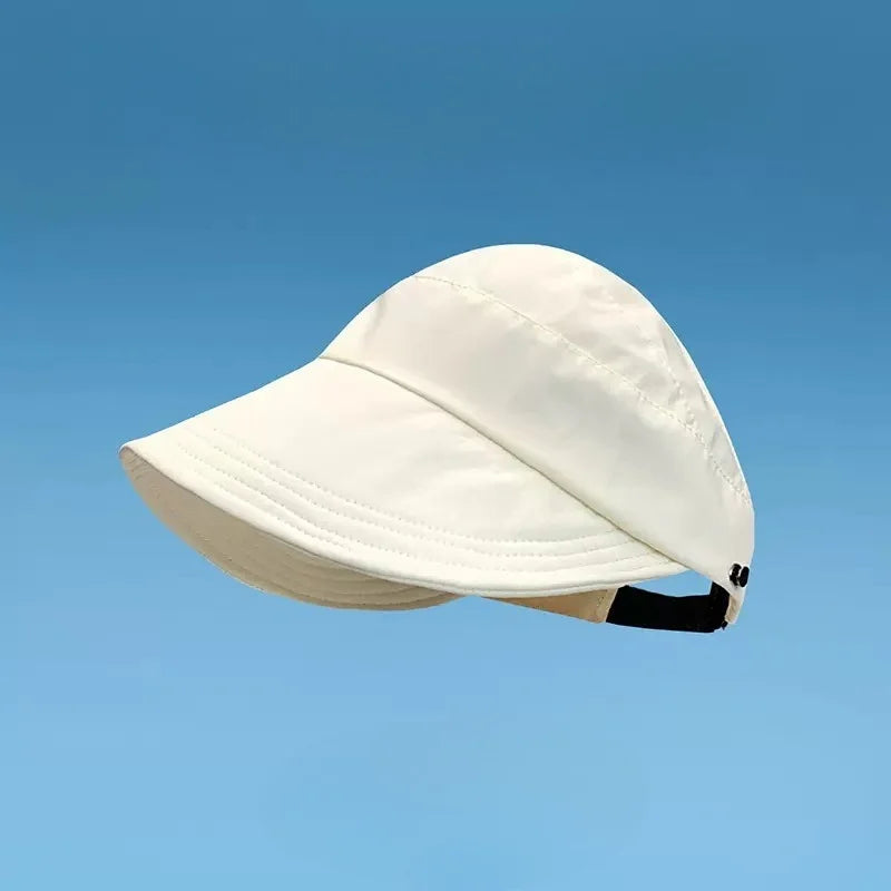 Women's Sun Hats Wide Brim UV Protection Foldable Fisherman Hat with Mask Holder & Ponytail Hole, Sunscreen hat.